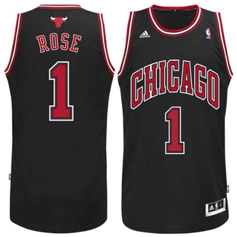 mens chicago bulls derrick rose adidas black alternate replica jersey|derrick rose jersey price.